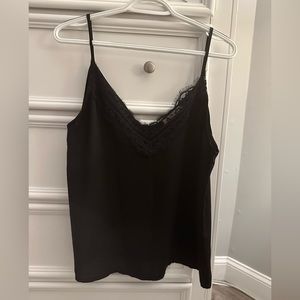 Elenza Women’s Black Tank Top with Lace - Size L